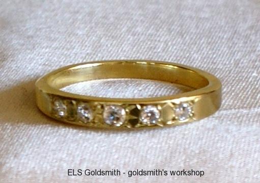 Diamantový prsteň. Zlato 14 karátov.