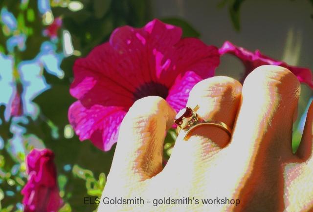 Zlatý prsten s Rubínom, na mieru ELS